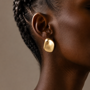 Chunky matt oblong earrings