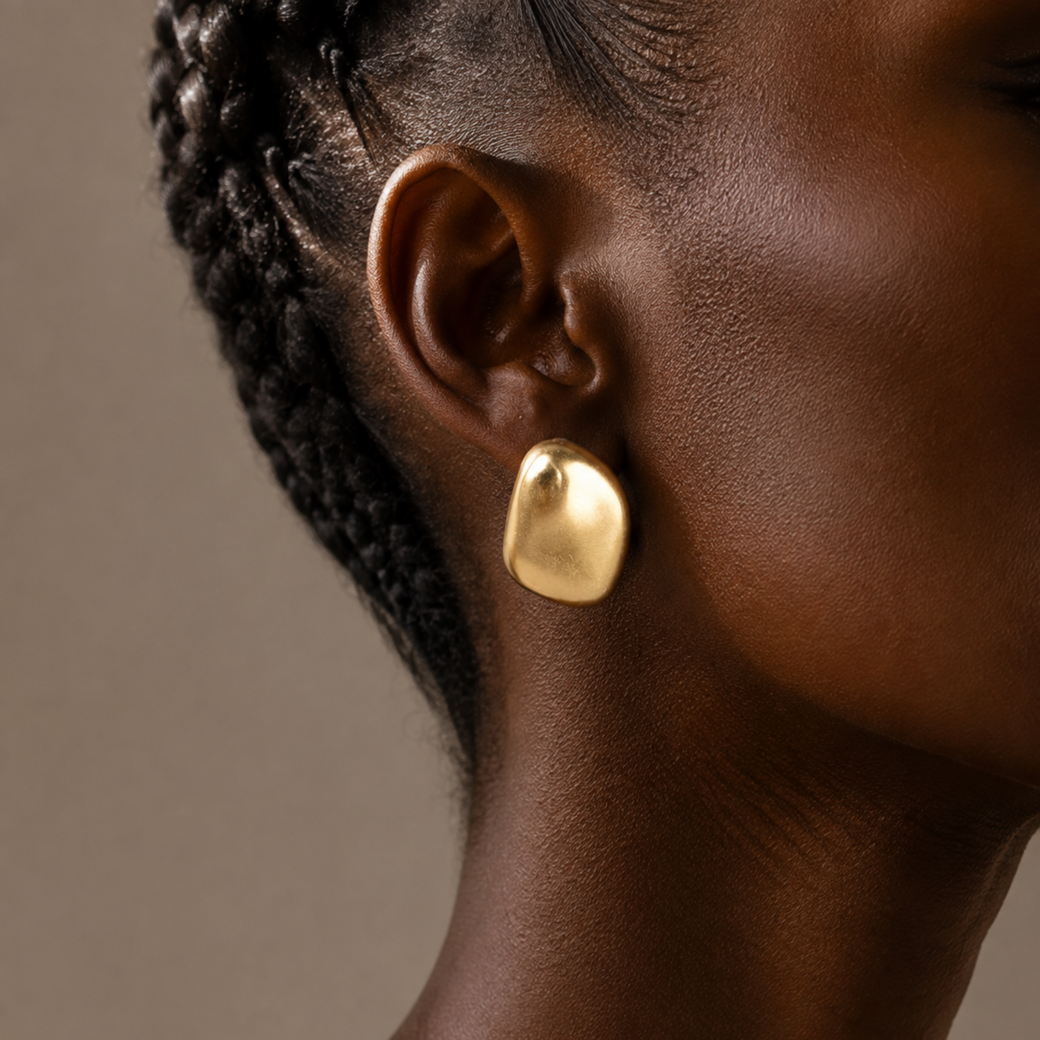Chunky matt oblong earrings