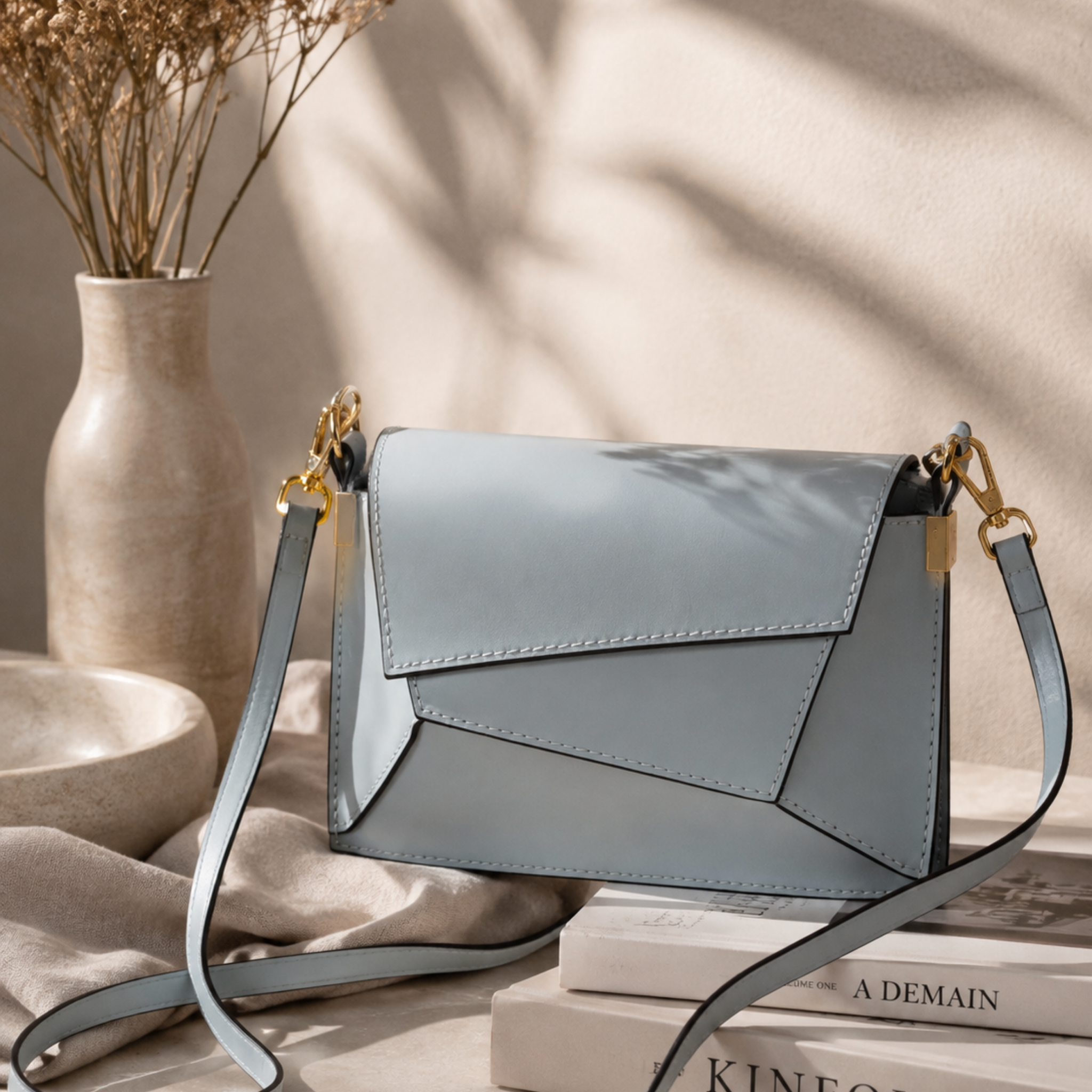 Genuine leather origami bag