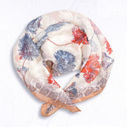 Jacquard floral print silky neckerchief