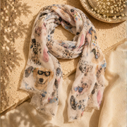 Multi dog print scarf