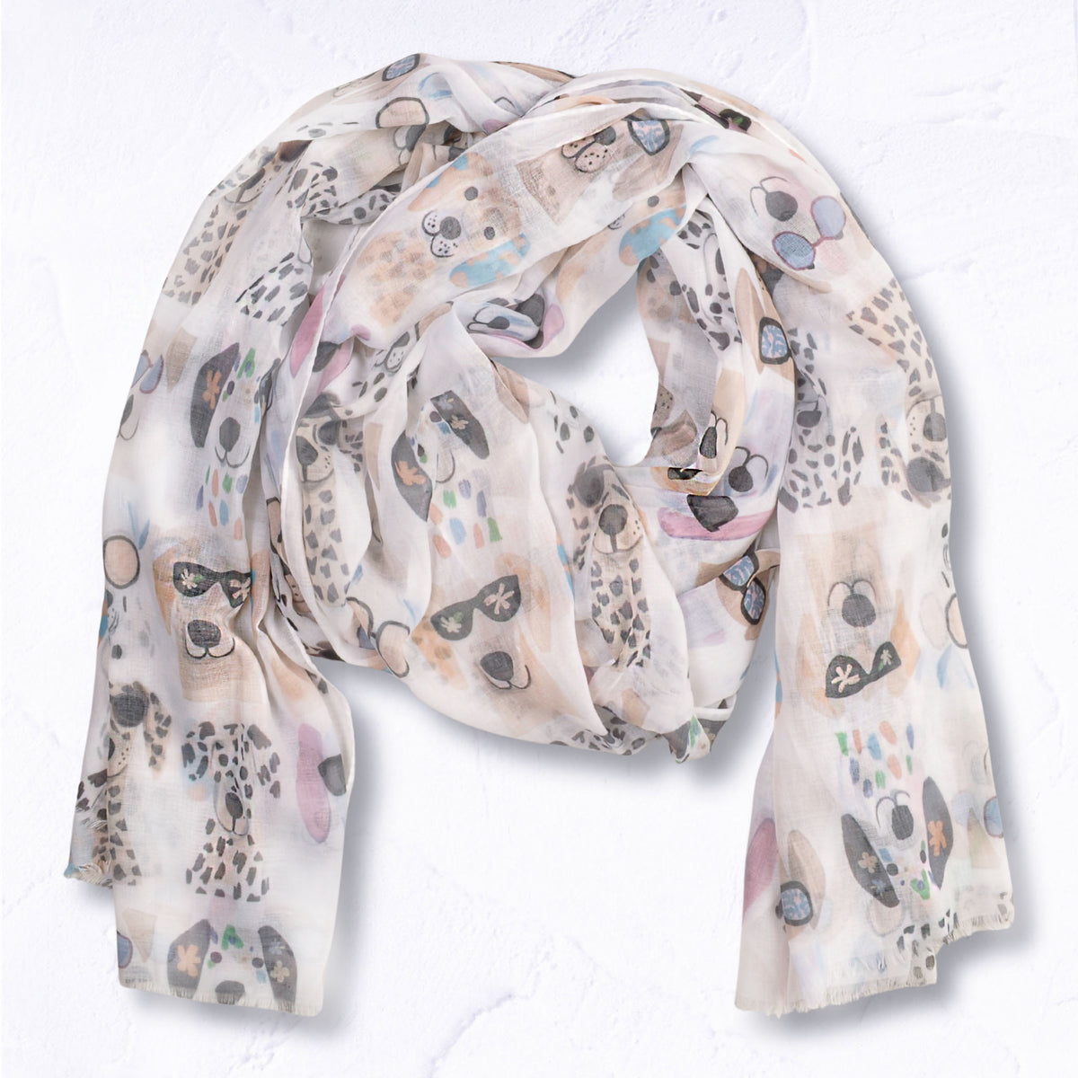 Multi dog print scarf