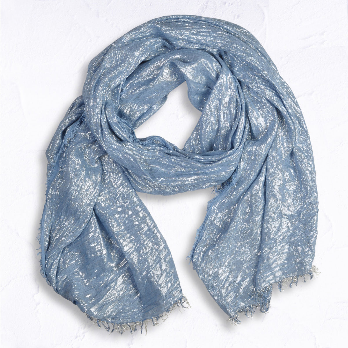 Shimmer lurex raw edge scarf