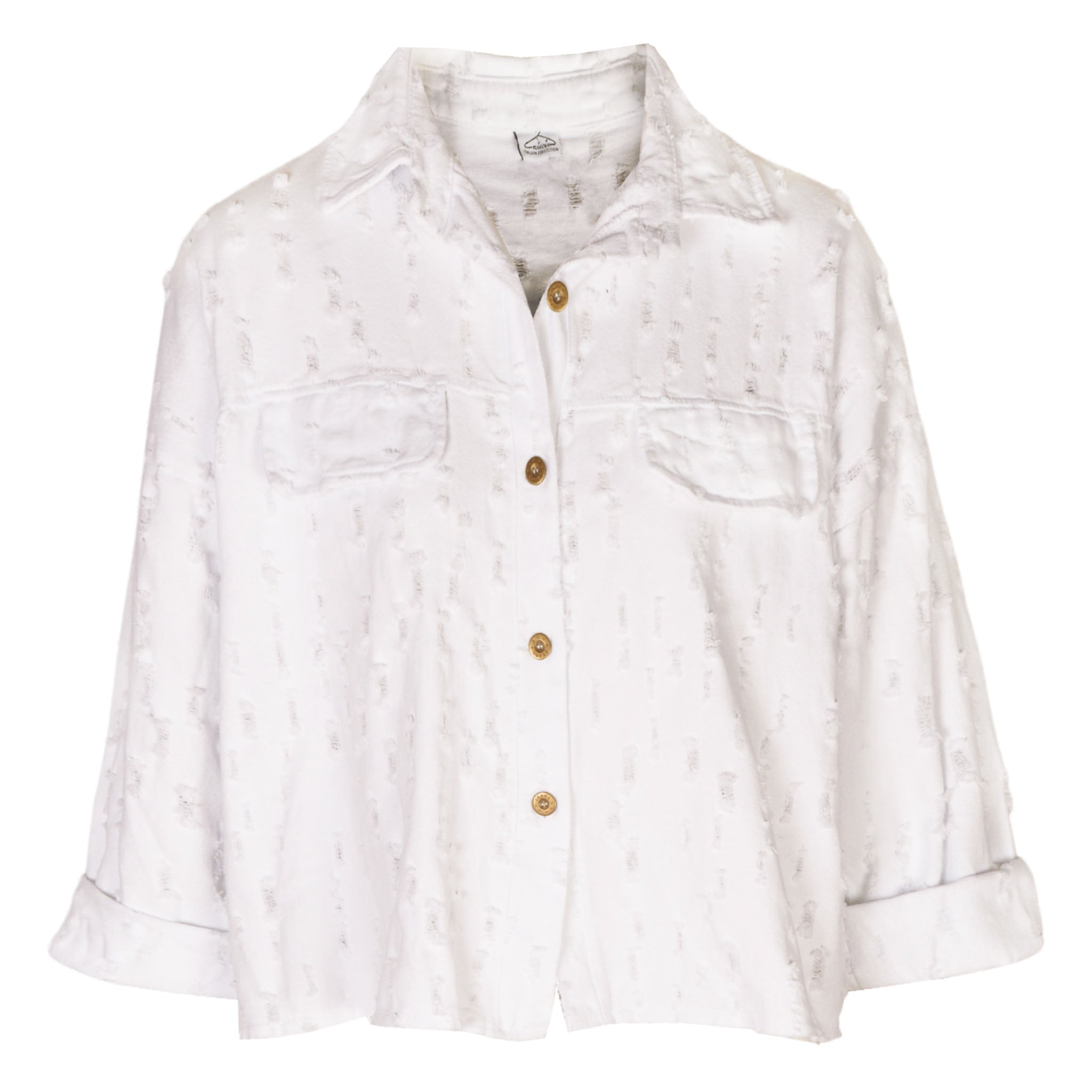 Torn denim style jacket