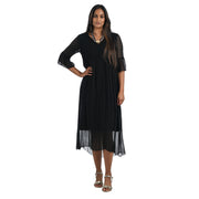 Silk and crochet yoke dress