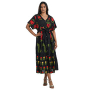 Floral embroidered tiered maxi dress