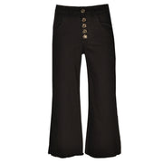 Diamante button crop flare jeans