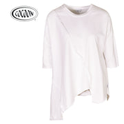 Cocoon asymetric raw-edge sweat top