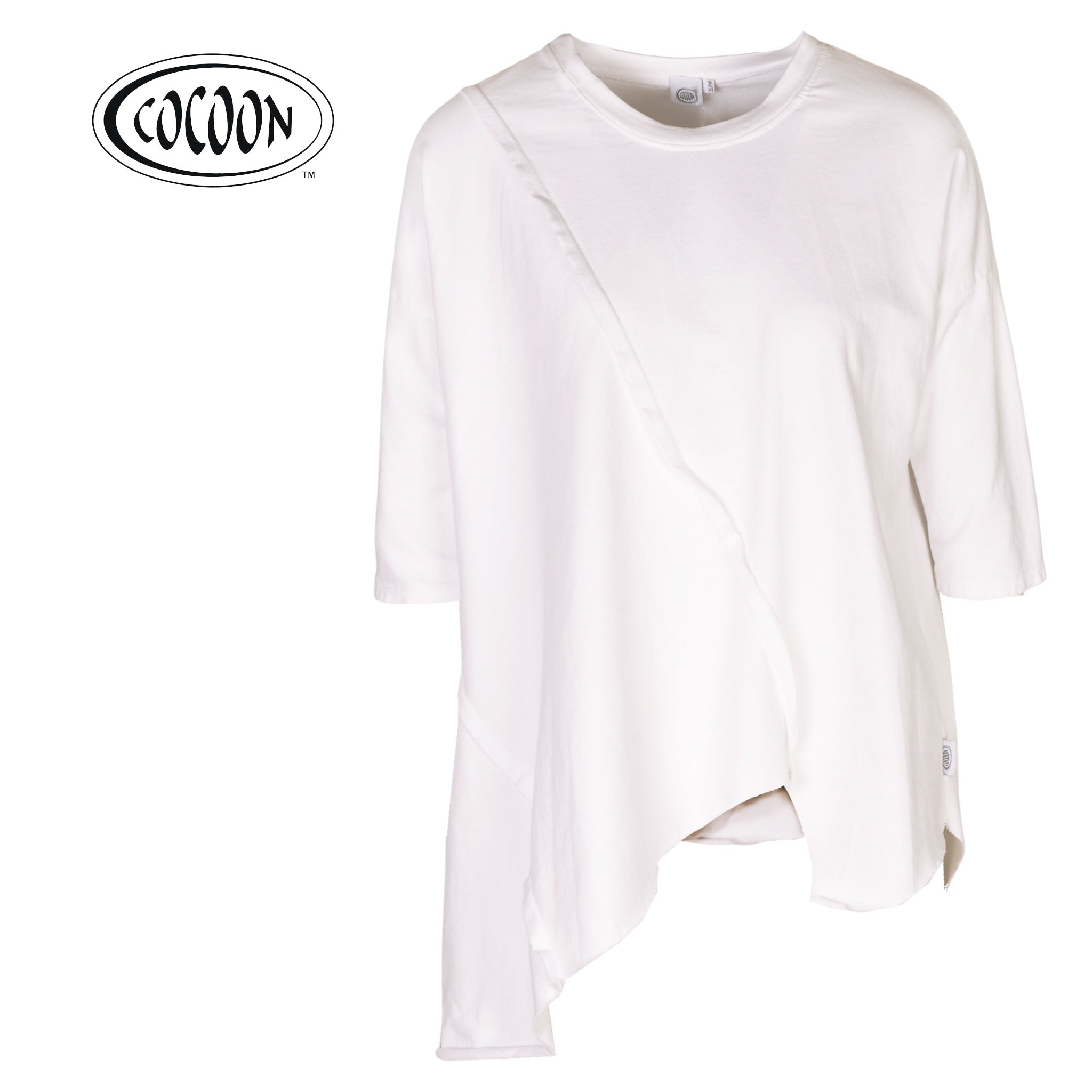 Cocoon asymetric raw-edge sweat top