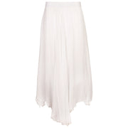 Double layered raw edge swing skirt