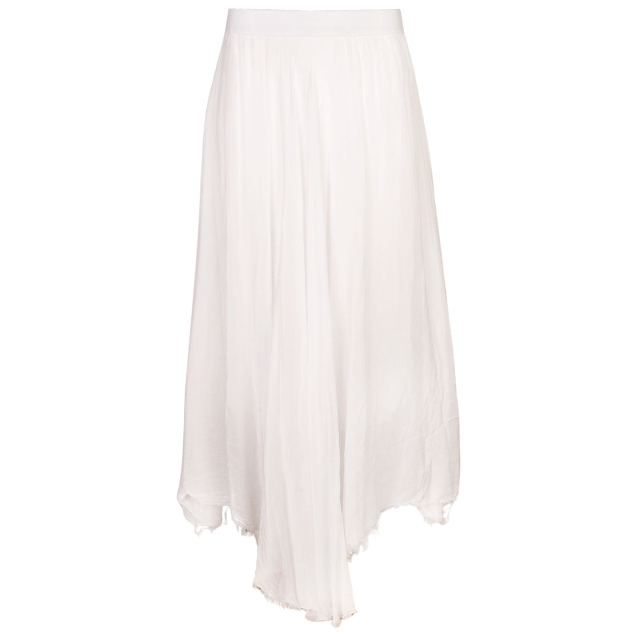 Double layered raw edge swing skirt