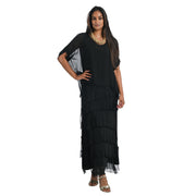 Double layered tiered silk dress