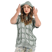 Hooded 2 texture hole top