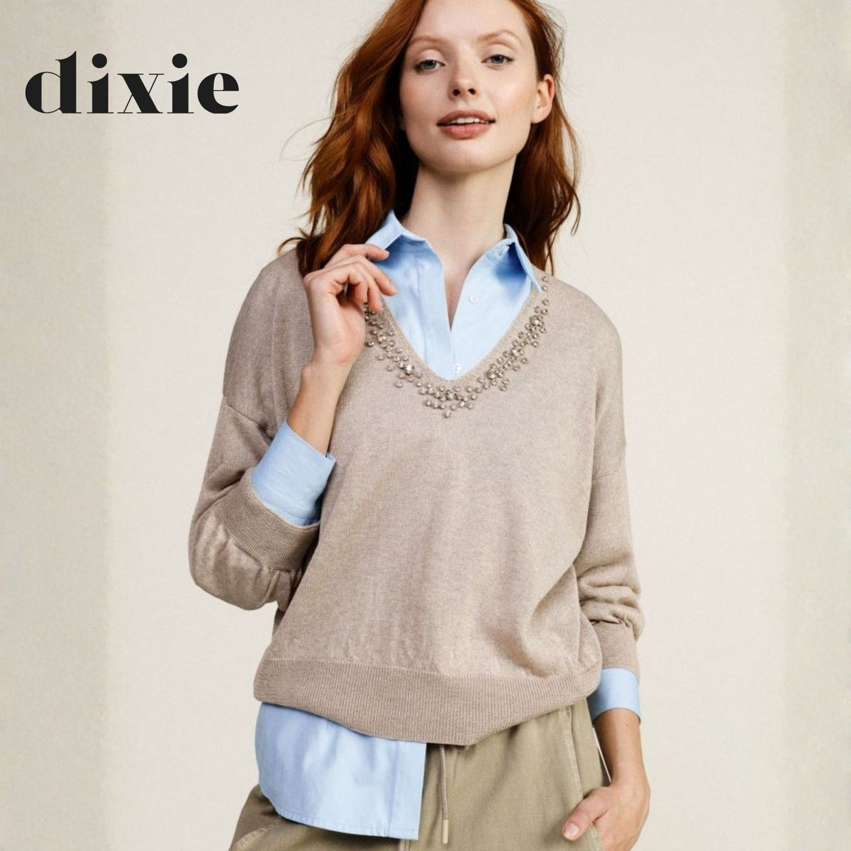Dixie diamante detail knit top