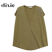 Dixie diamante detail oversized knit sleeveless waistcoat