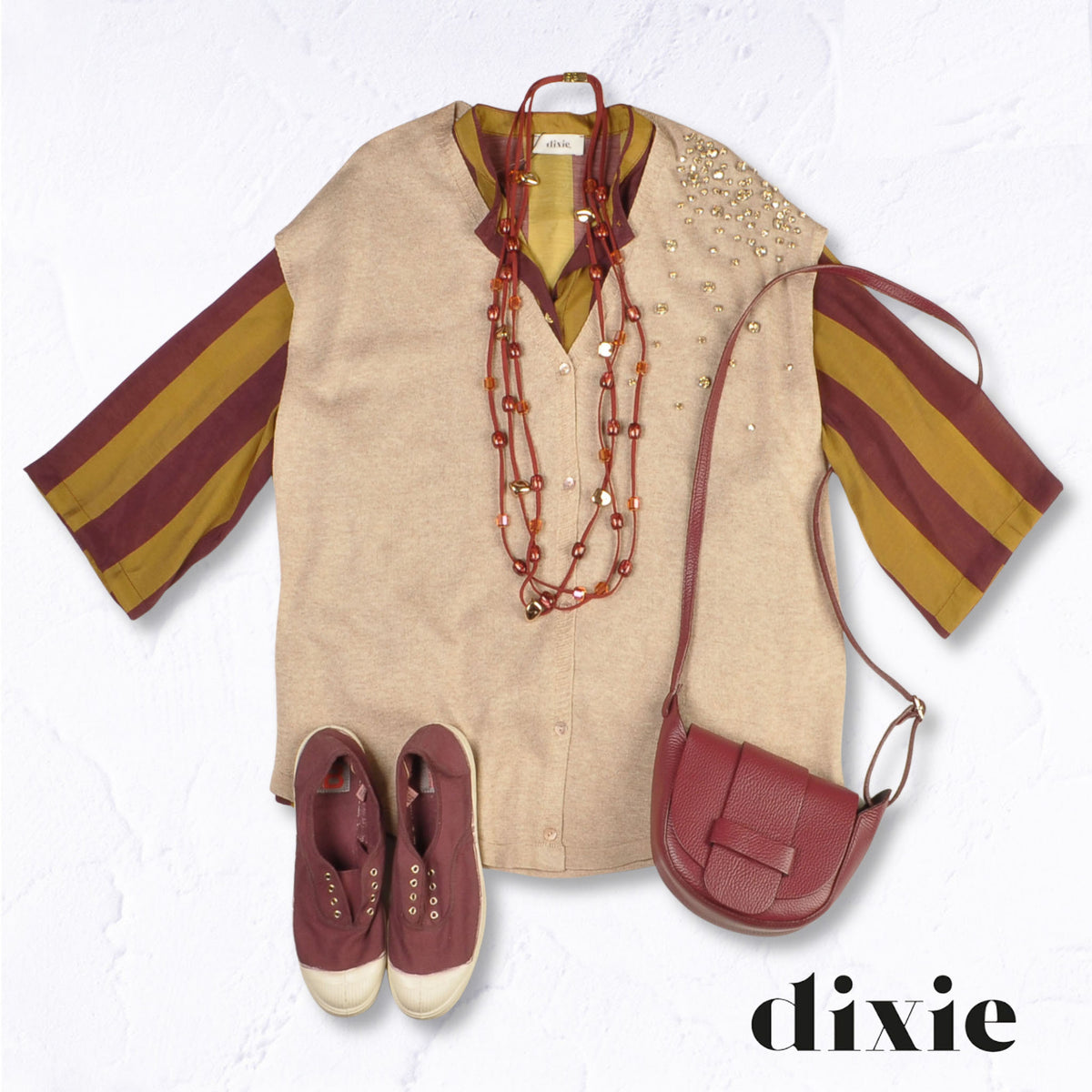 Dixie diamante detail oversized knit sleeveless waistcoat