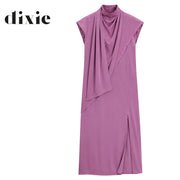 Dixie draped neck mock wrap dress maxi