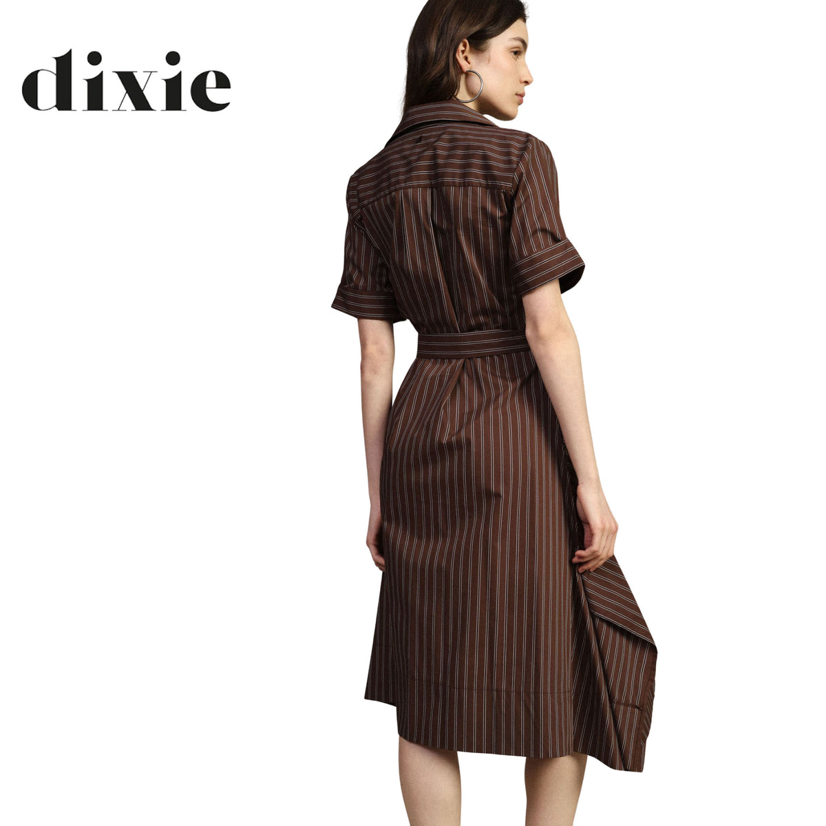 Dixie pinstripe asymetric wrap dress