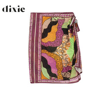 Dixie geometric wavey stripe side tie skirt