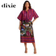 Dixie jungle print wrap skirt midi