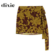 Dixie heraldic print wrint wrap skirt