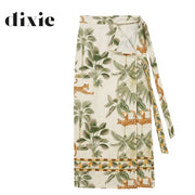 Dixie cheetah palm tree print wrap skirt maxi