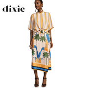 Dixie palm parrot print wrap skirt