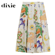 Dixie unicorn fantasy print pleated skirt