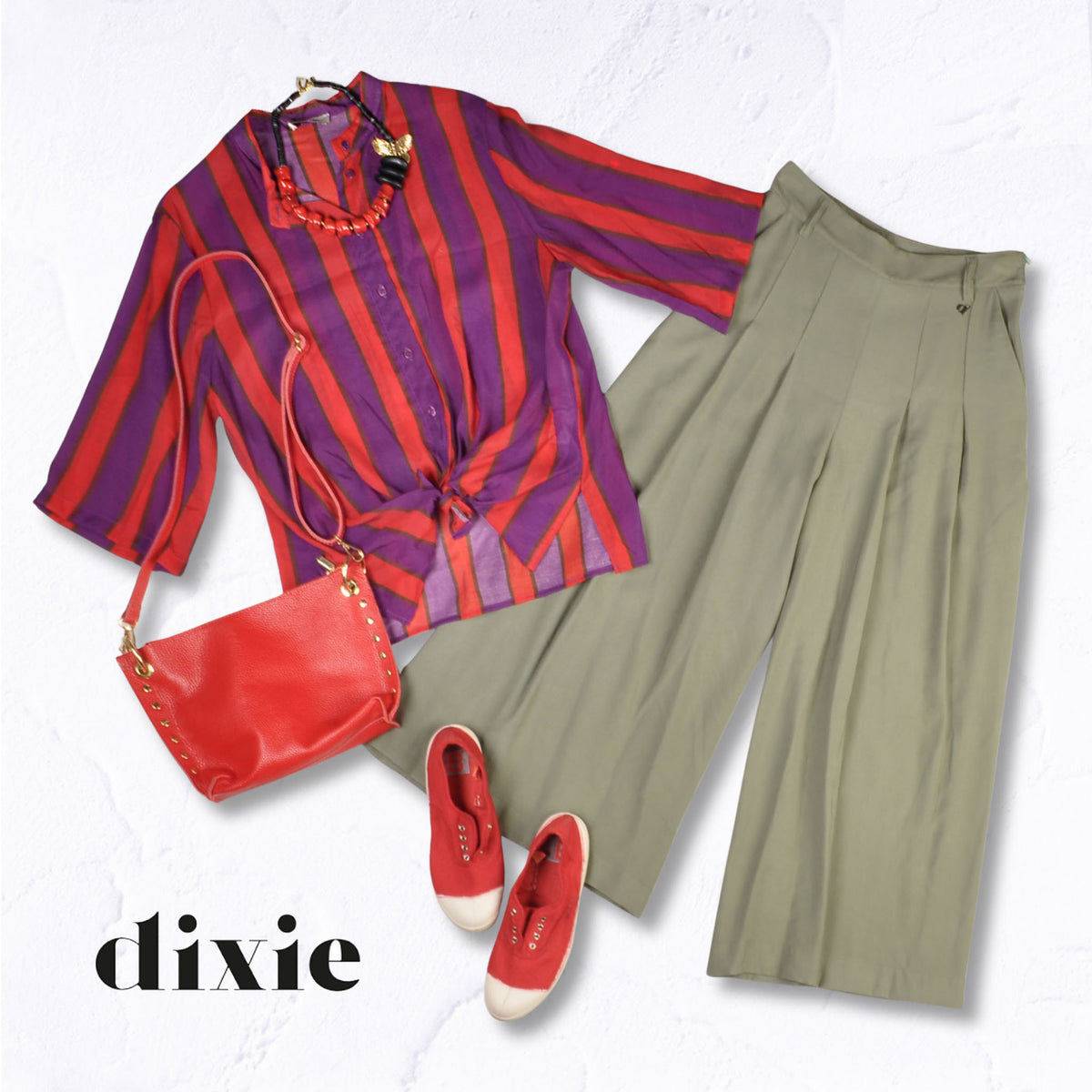 Dixie pleate detail culotte pant