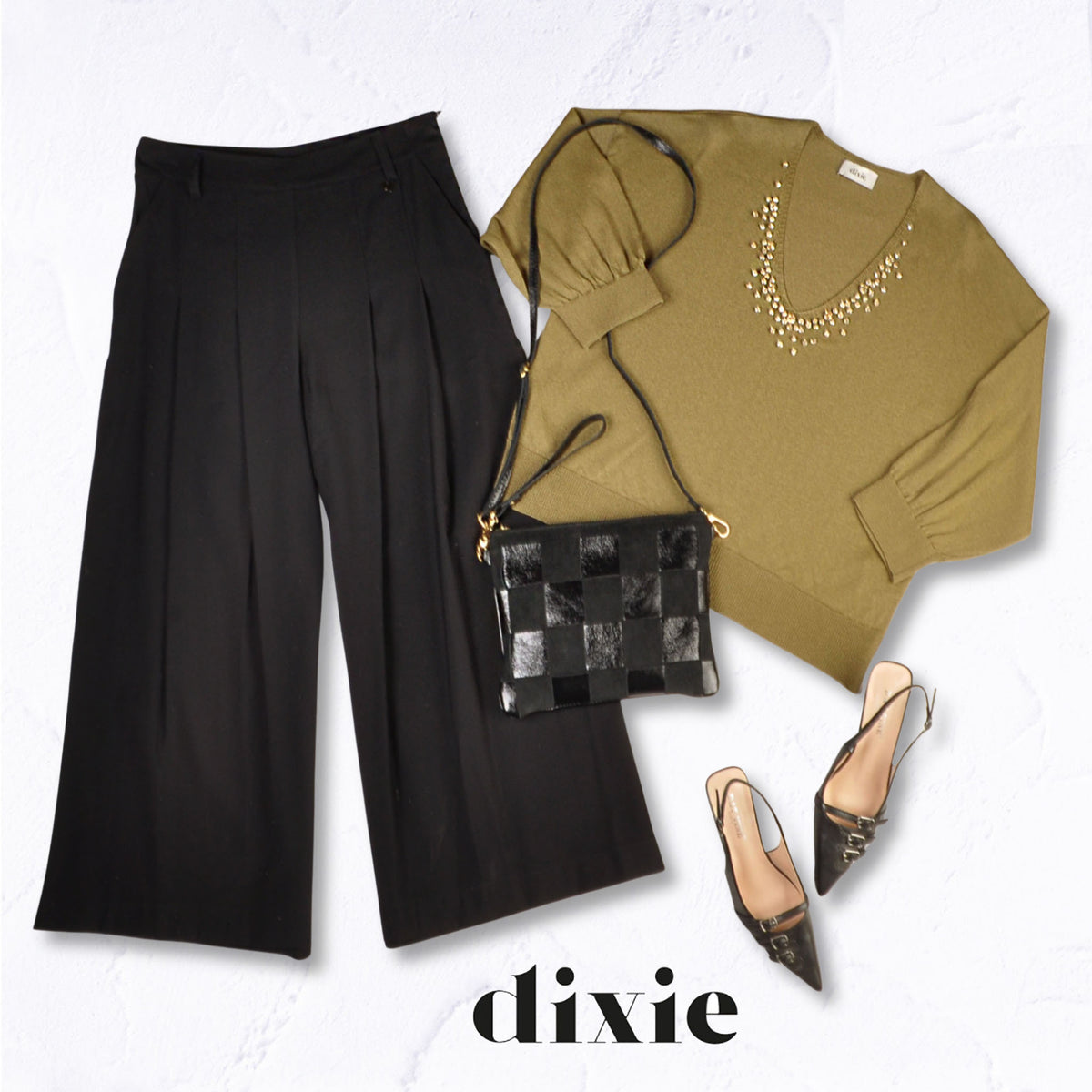 Dixie pleate detail culotte pant