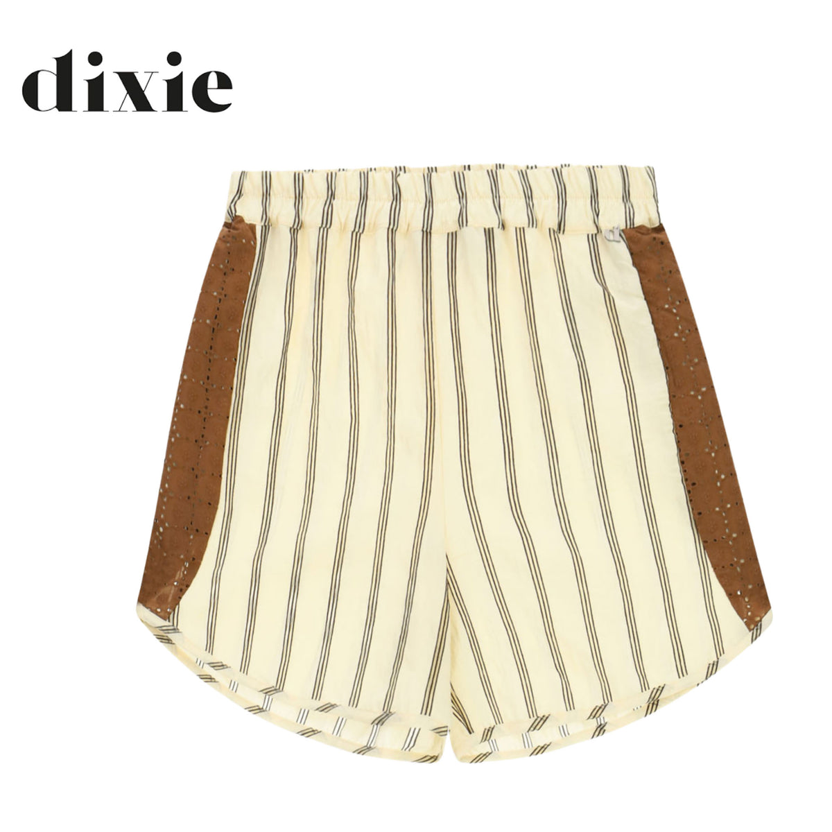 Dixie flocked stripe anglaise panel detail shorts