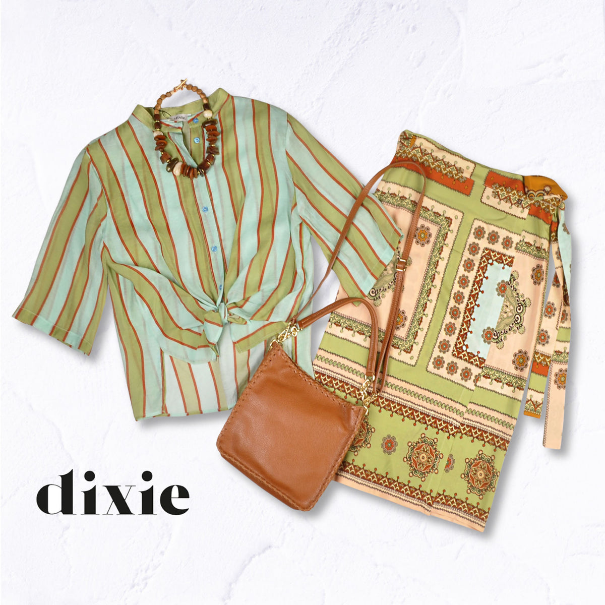Dixie persian print wrap skirt midi