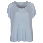 Ribbed lurex boxy top