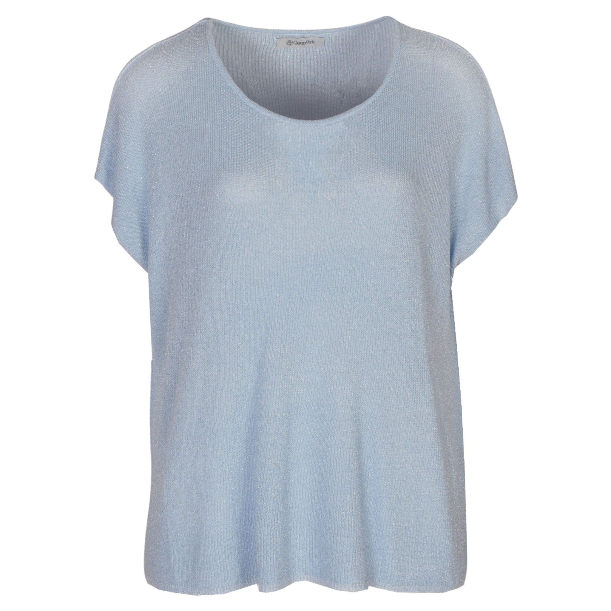 Ribbed lurex boxy top