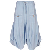 Pointy linen mix harem pant