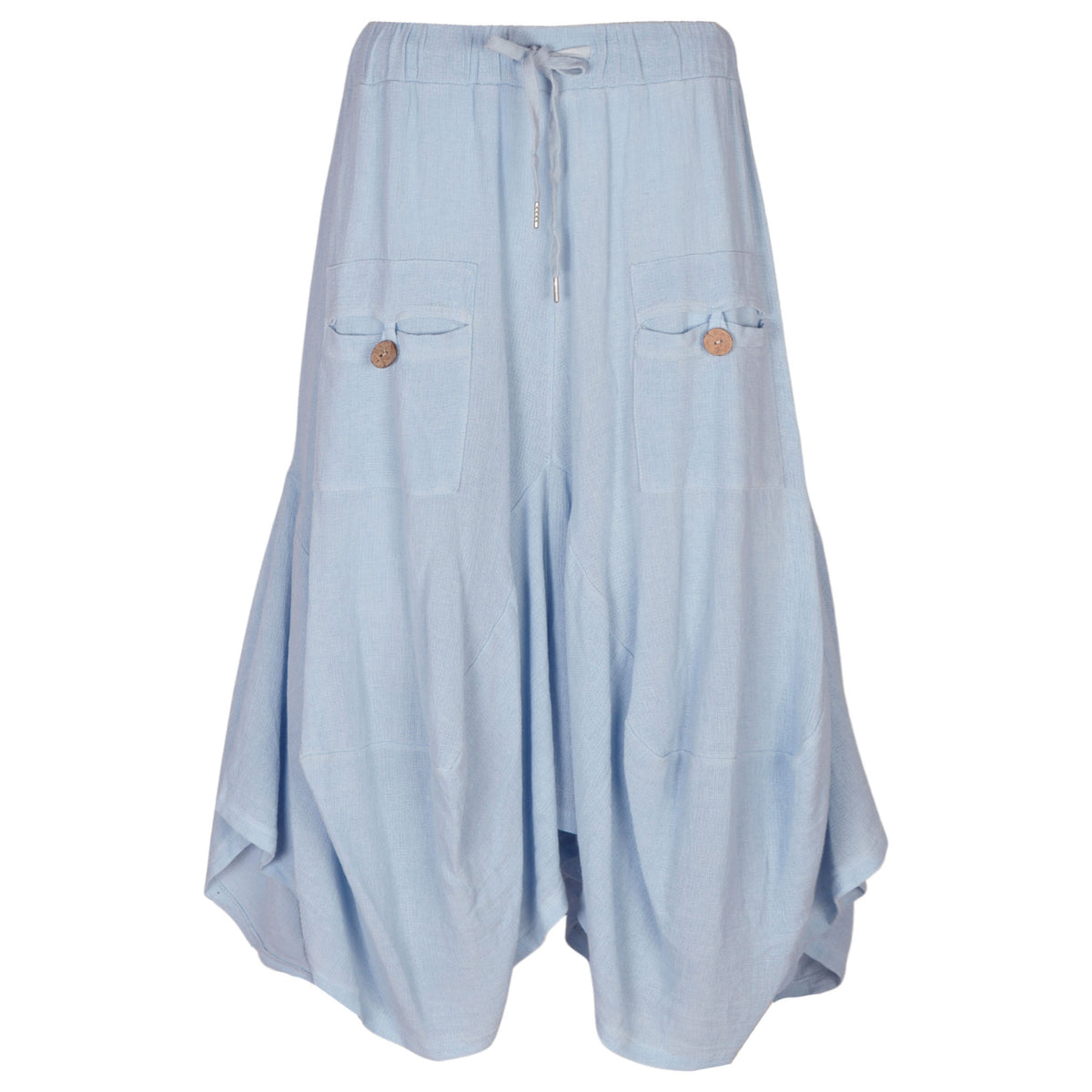 Pointy linen mix harem pant