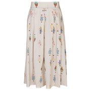 People print pleated skirt