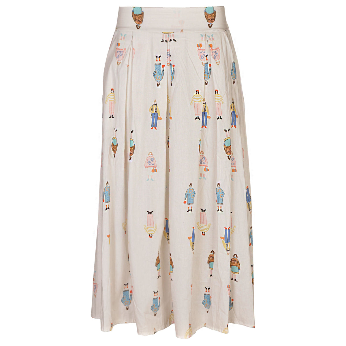 People print pleated skirt