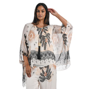 Palm tree print double layered top