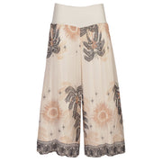 Palm tree print bubble silk pant