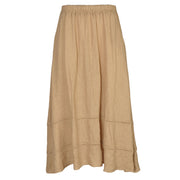 Crochet inset linen maxi skirt