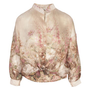 Floral antique print border shirt