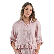 Anglaise patch linen shirt jacket