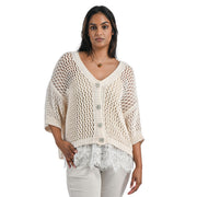 Crochet four button cardi