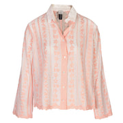 Embroidered floral stripe shirt