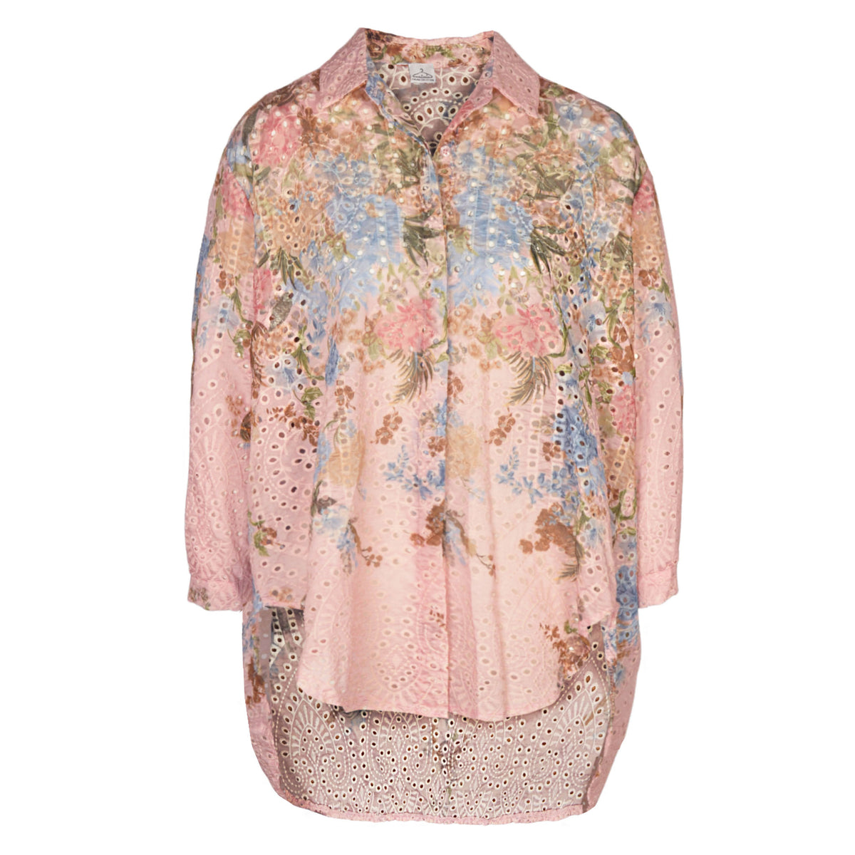 Flower printed anglaise shirt