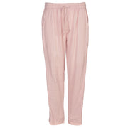 Embroidered trim linen mix pant