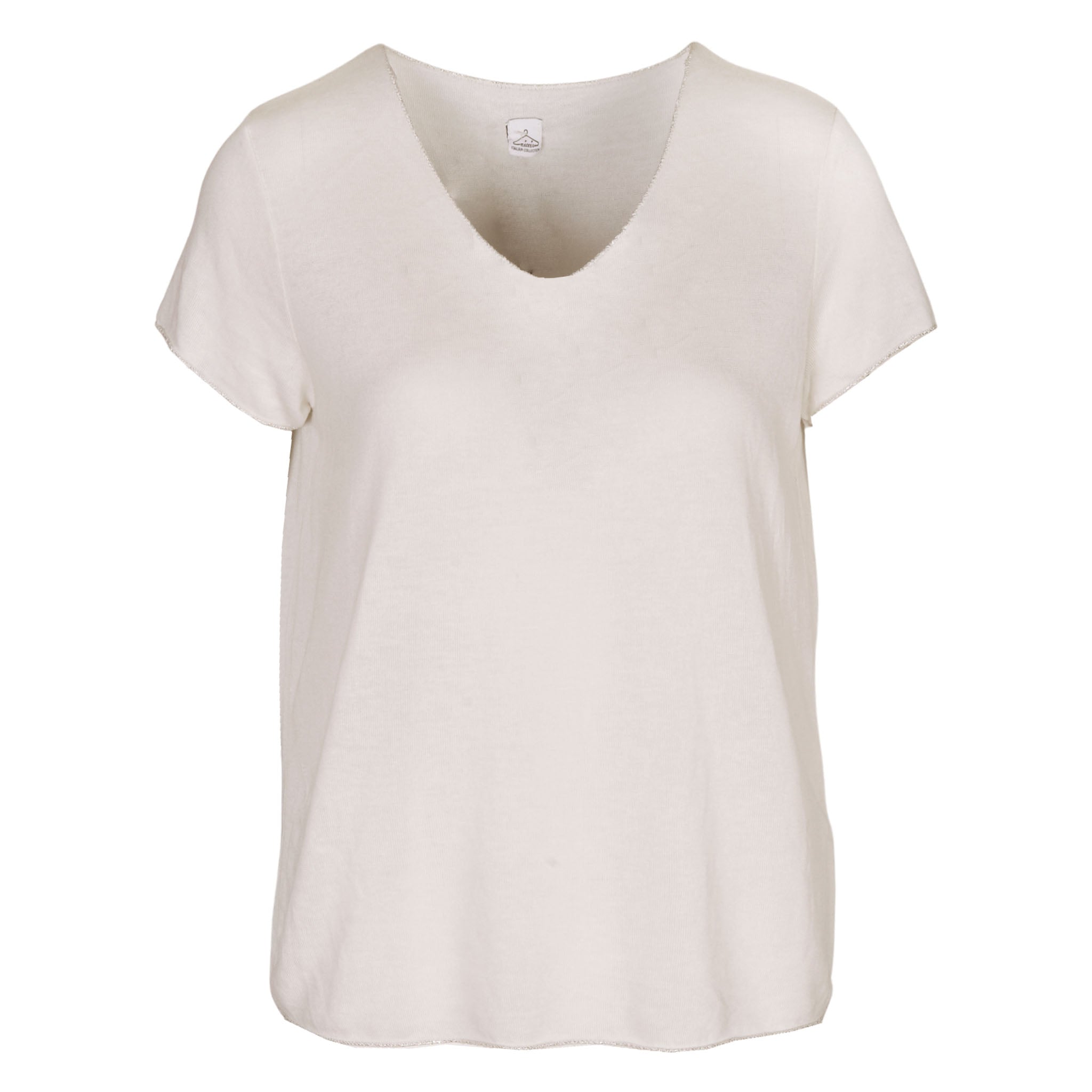 Lurex trim basic knit top