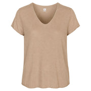 Lurex trim basic knit top