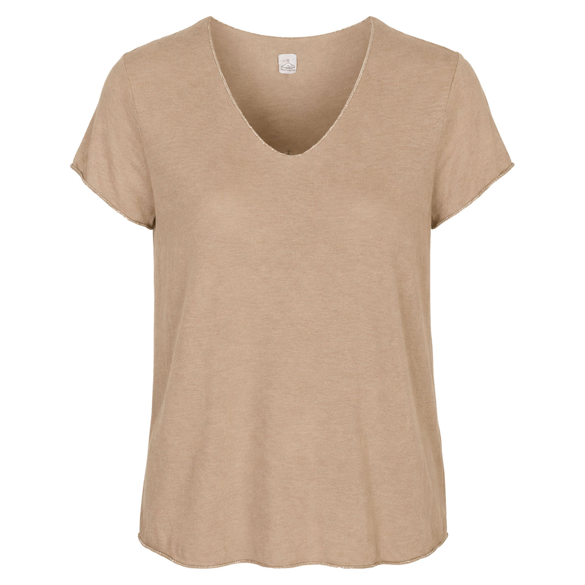 Lurex trim basic knit top
